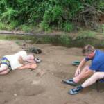 John and Terry take a break on the sandbar.