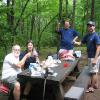 First night, Deep Gap shelter, toasting the AT.