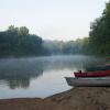 Morning on the second day with a little fog over the water.